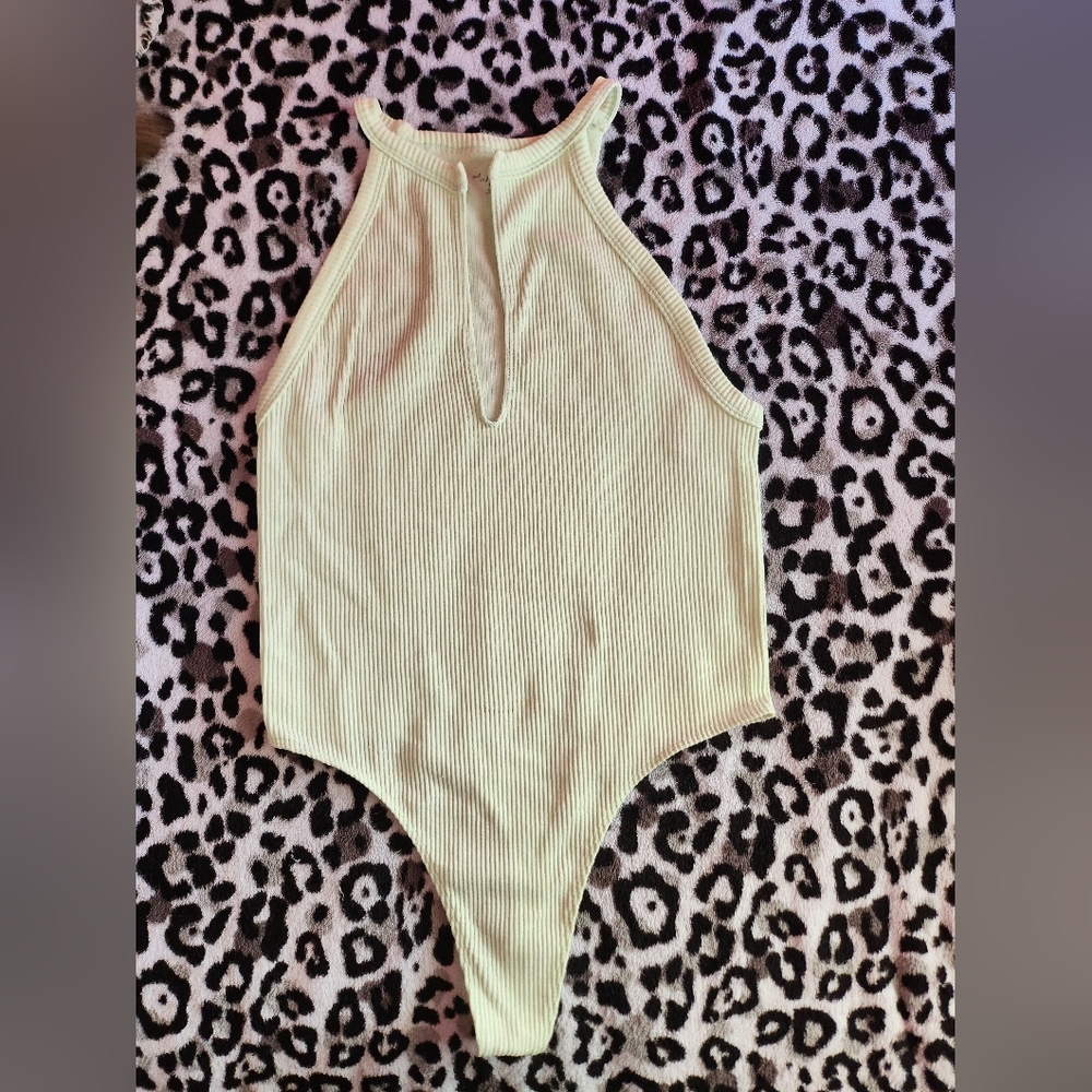 Urban Outfitters deep v neck ribbed bodysuit